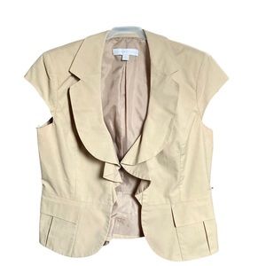 New York & Company Women's Suit Jacket Short Sleeves Size 12 Top Blazer